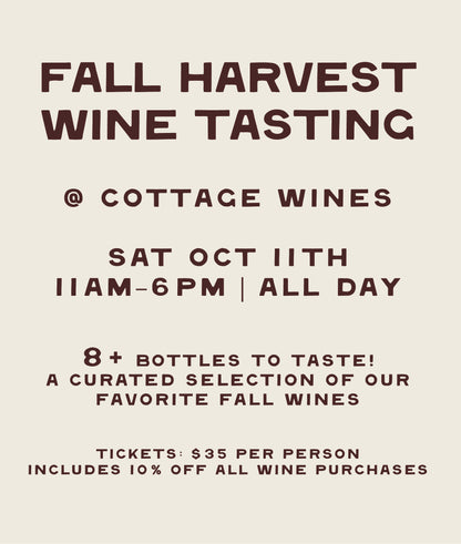 FALL HARVEST TASTING - SAT 10/11