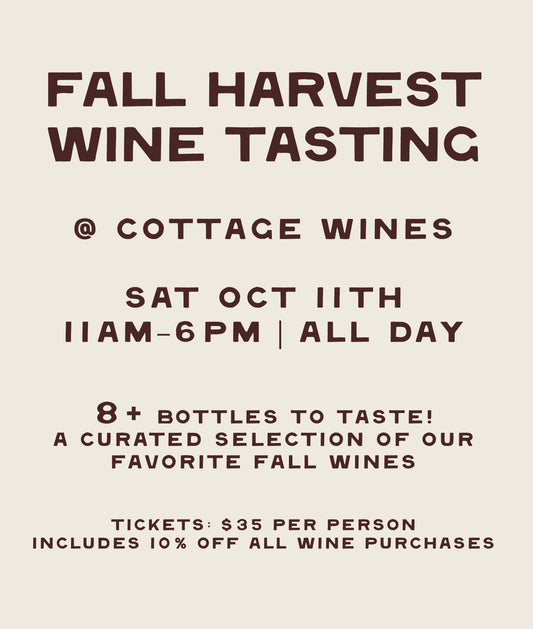 FALL HARVEST TASTING - SAT 10/11
